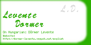 levente dormer business card