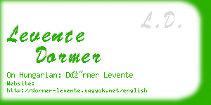 levente dormer business card